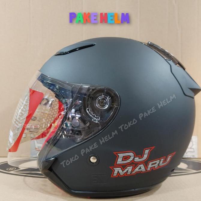 HELM KYT DJ MARU SOLID BLACK DOFF HITAM DOFF DJMARU