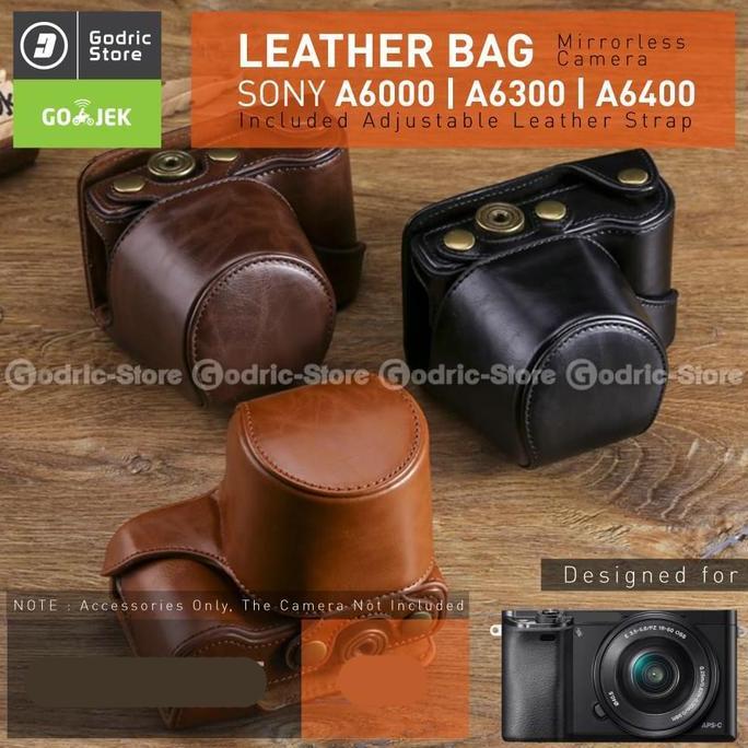 NEW SONY ALPHA TAS KAMERA A6400 / A6300 / A6000 LEATHER BAG / CASE ORI