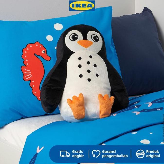 IKEA BLAVINGAD Bantal / Boneka Penguin Hitam/Putih 40x32cm Kain