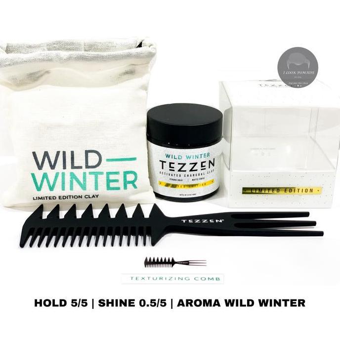 TEZZEN POMADE WILD WINTER CLAY LIMITED EDITION ACTIVATED CHARCOAL