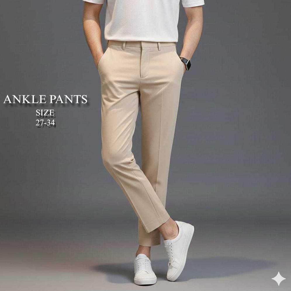 Terlaris Celana Ankle Pants Pria Casual Formal Kantor Semi Wool Lebaran 2026