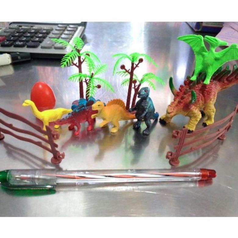 Sale Mainan Dinosaurus Set 6 Dinosaurus 2 Pohon  2 Pagar + Telur