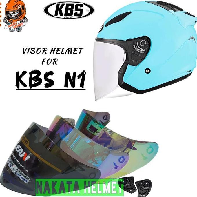 Kaca helm KBS N1 flat visor helmet kbs N 1 bening hitam red gold blue