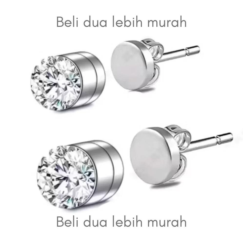 TERMURAH Anting Fake Tindik Berlian Anting Magnet Berlian pria Wanita