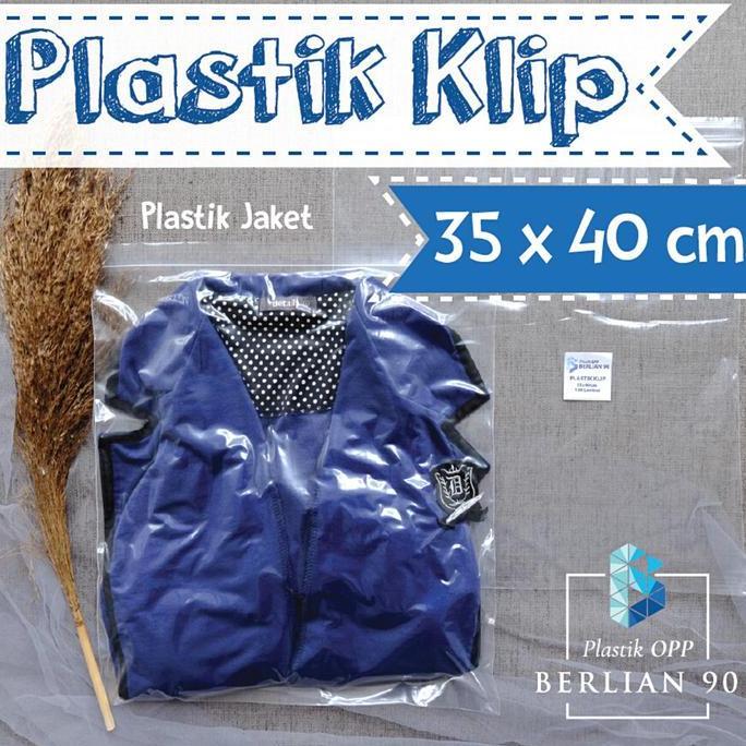 TERMURAH - { 1 Pack } Plastik Klip Putih Kemasan Sweater 35x40 cm isi 100 pcs - Klip Baju Dewasa - P