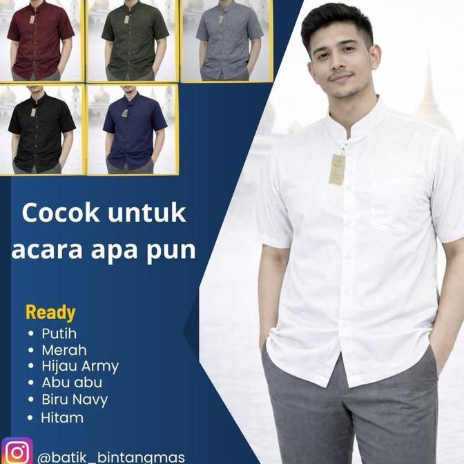 NEW KEMEJA SEMI SAFARI BALI / BAJU KOKO LENGAN PENDEK DEWASA ORI