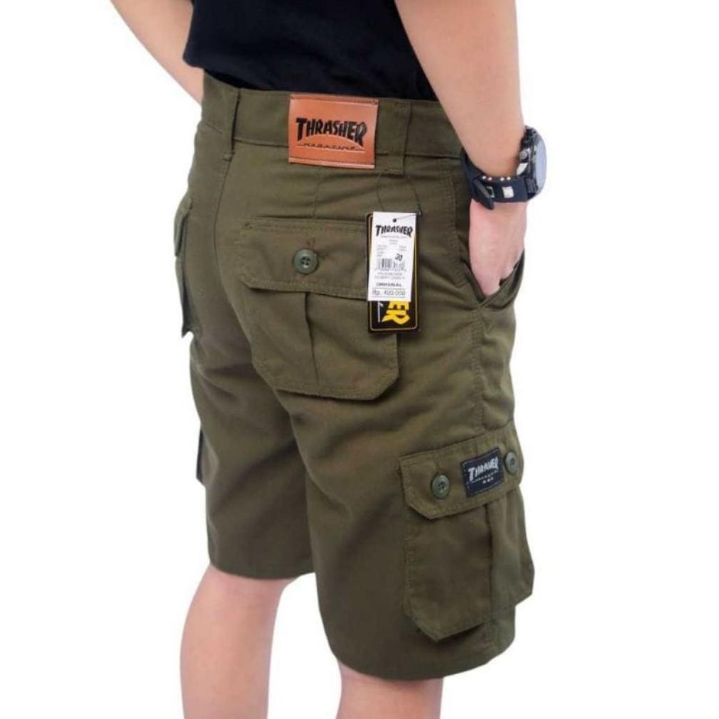 Cuci Gudang Long Cargo Pants Jeans Pria Loose Fit  Nstrech Regular Cargo Jeans Denim Black Sandwash 