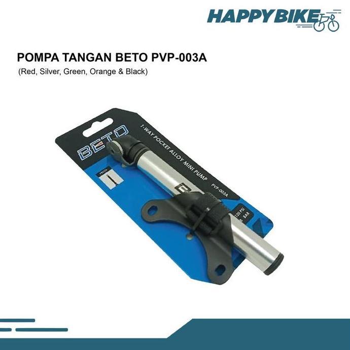 BETO Pompa Ban Sepeda Lipat Road Bike MTB PVP-003A 120psi Pompa Tangan Mini