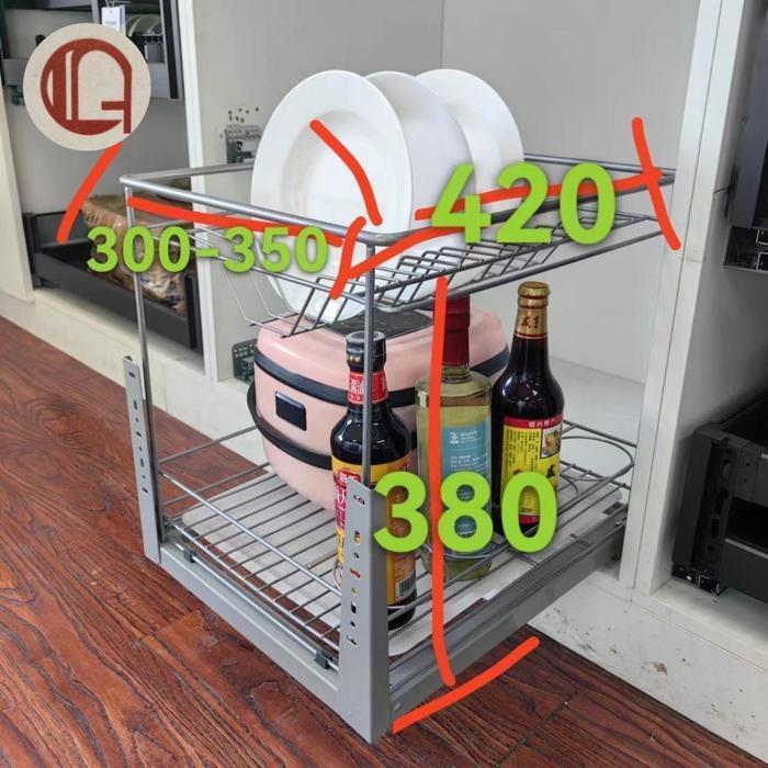 rak piring rak botol kitchen set slow motion/ rak piring tarik kitchen set / rak piring 2 susun bawa