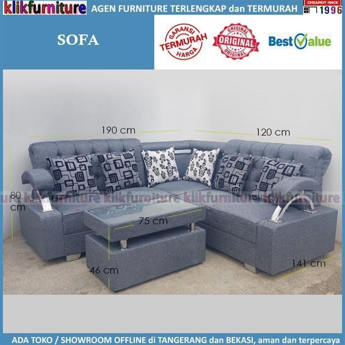 Sofa L Bungkus Sofa Tamu Sofa Kulit Beludru