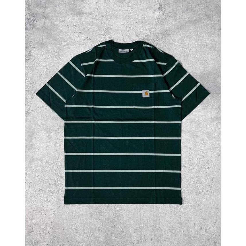 Carhartt WIP S/S Aiken Pocket T-Shirt Aiken Stripe Conifer