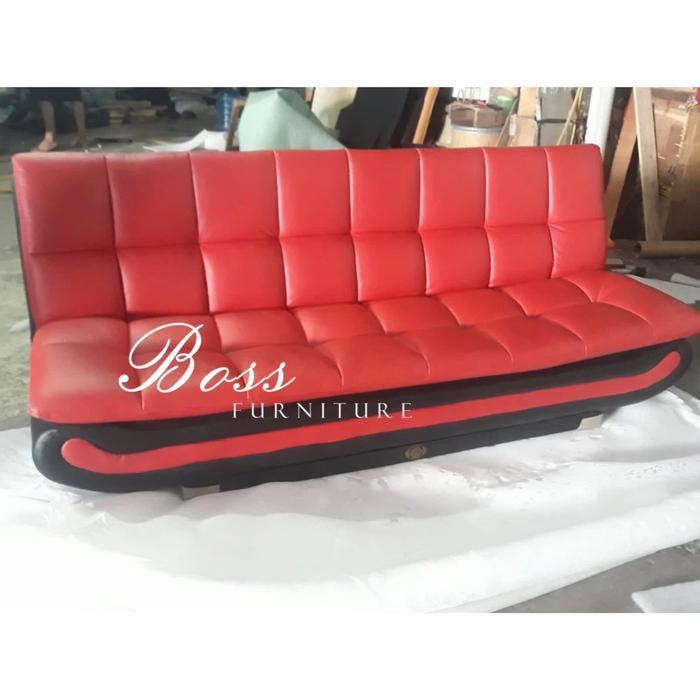 Sofa Bed Lipat Kursi Tamu Bigland Kulit Oscar Multifungsi Minimalis Murah
