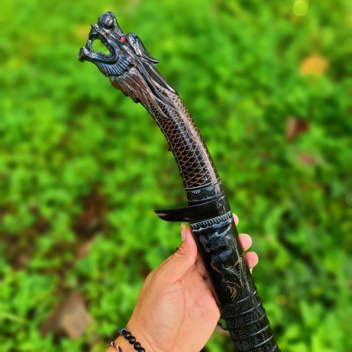 Golok Naga Persia Fulltanduk Baja Modern Aisi D2 Japan 40cm