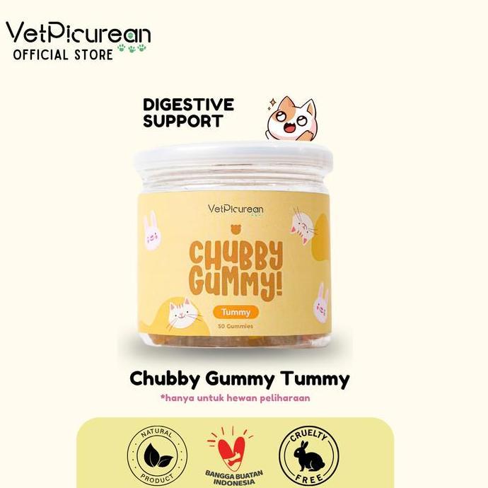 Vetpicurean Chubby Gummy Tummy | Vitamin Anjing Kucing untuk Diare - SuperFood Pencernaan