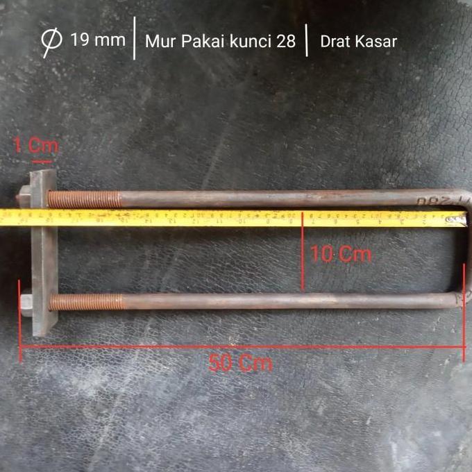 U bolt behel bak lebar 10 cm