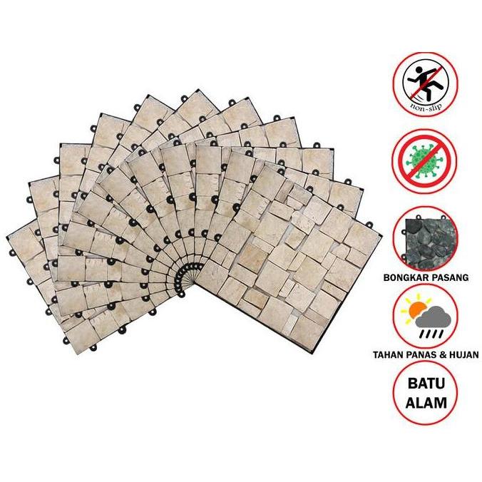 Mitra Loka Ubin Batu Alam Decking Tile Lantai Batu Taman Outdoor
