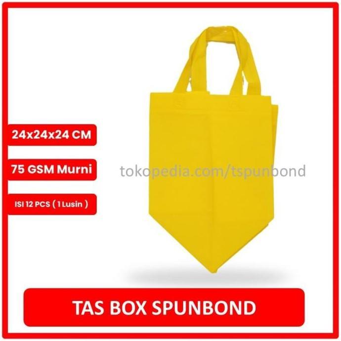 TAS SPUNBOND 24x24x24 / Tas Nasi Kotak / Tas Kotak (kuning)