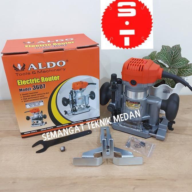 3607 MESIN HAND TRIMMER MINI PROFIL ROUTER TANGAN DUDUKAN 1/4" ALDO