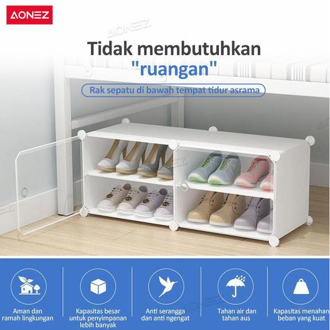 Aonez rak sepatu 4 tingkat rumah Tempat Sepatu