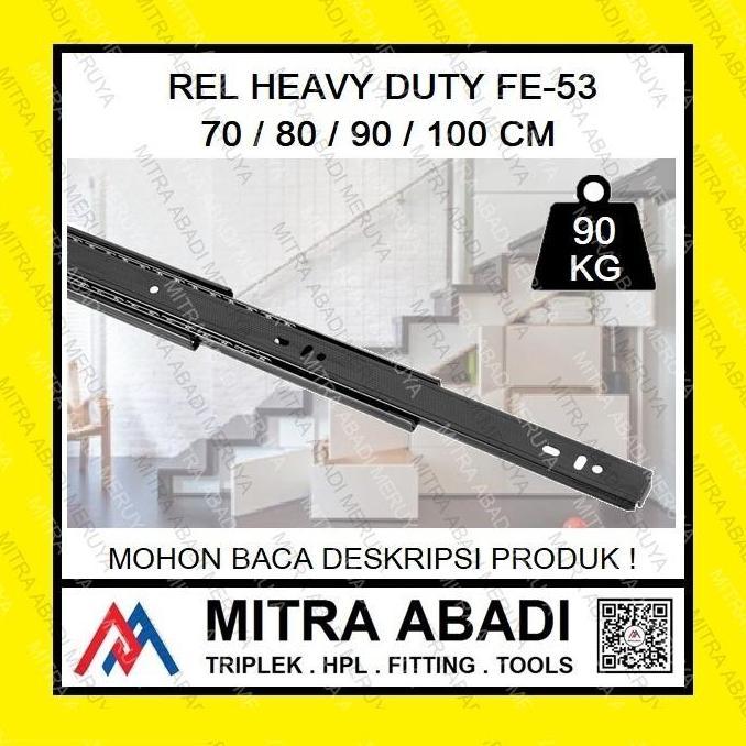 Rel Laci Heavy Duty FE53 70 80 90 100 cm Bawah Tangga Ranjang Tatami Beban Berat Double Track Dobel 