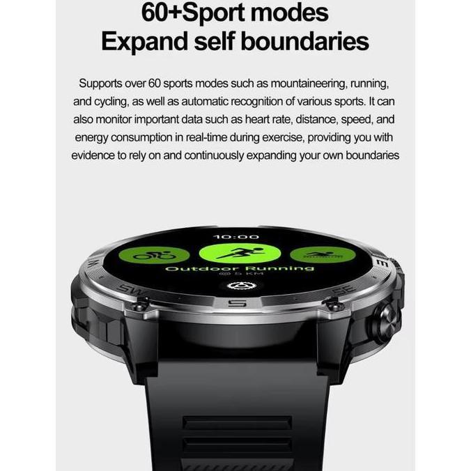 Supercalla New HK08 Smart Watch GPS Altitude Pressure 3ATM Waterproof Amoled Screen Sport Smartwatch