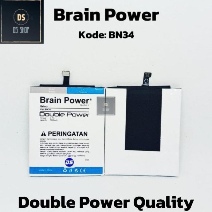 Baterai Xiaomi Redmi 5a BN34 BN 34 Brain Power Double Power Ori batrai