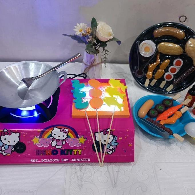 Baru /Kompor mainan Bakaran LED HK baru Cewek Set Hadiah dengan Baterai cas - hk kompor saja/ Termur