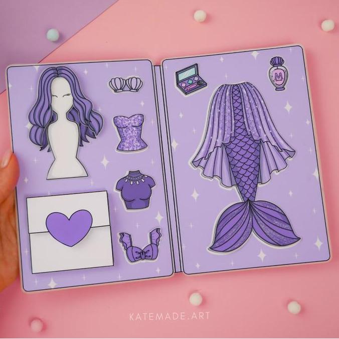 PAPER DOLL OUTFIT MERMAID//PAPER BOOK//MAINAN EDUKASI//PAPER DOLL