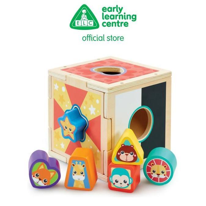 ELC Wooden Shape Sorter - Mainan Edukasi Balok Kayu Anak Bayi
