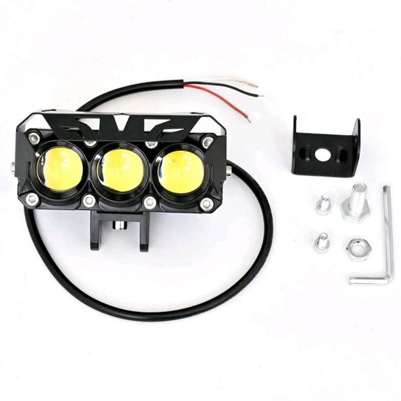 Awet Lampu Tembak Sorot Depan Mobil 3 Mata Led Motor 12V Putih Kuning White Yellow Agya Calya Avanza