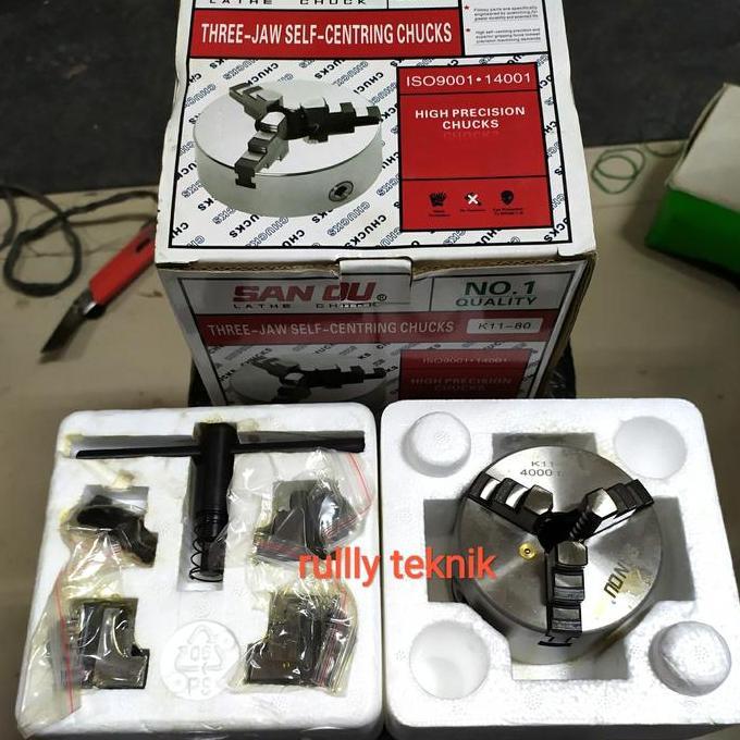 VEDORANAVA Chuck Bubut 3" 3 Jaw | Claw Bubut 3 Jaw | Catok Kepala Bubut 3 inch