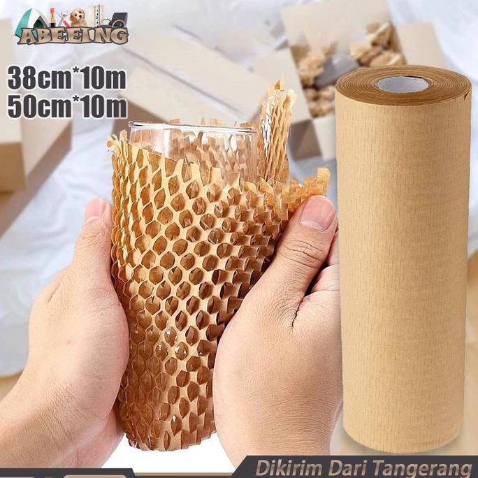 MALUKSHURE 38cm/50cm Honeycomb Paper Eco Wrap Honeycomb Paper Wrap Ramah Lingkungan