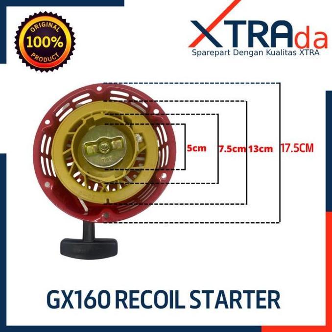 Recoil Starter Selahan Recoil Starter Tarikan Engkol Mesin Penggerak Bensin GX160 GX200