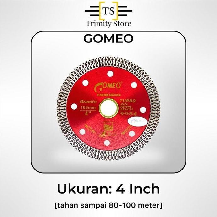 GOMEO Diamond Wheel / Mata Potong Keramik Granit TURBO Ukuran 4 Inch [DW-T]