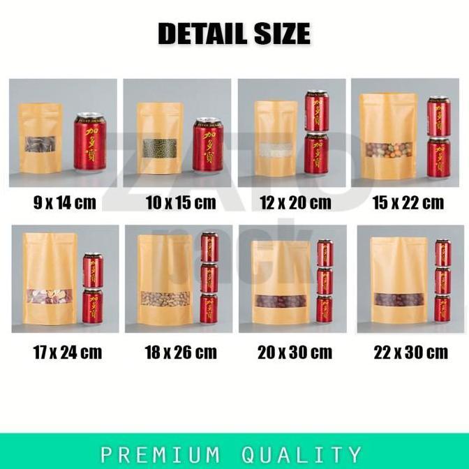 9x14 Kraft paper bag BROWN standing pouch ZATOPACK - kemasan packaging