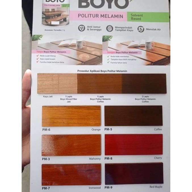 CAT KAYU POLITUR PLITUR KAYU BOYO MELAMIN 1 LTR PINTU KURSI JENDELA MEJA ALMARI KUSEN KERAJINAN