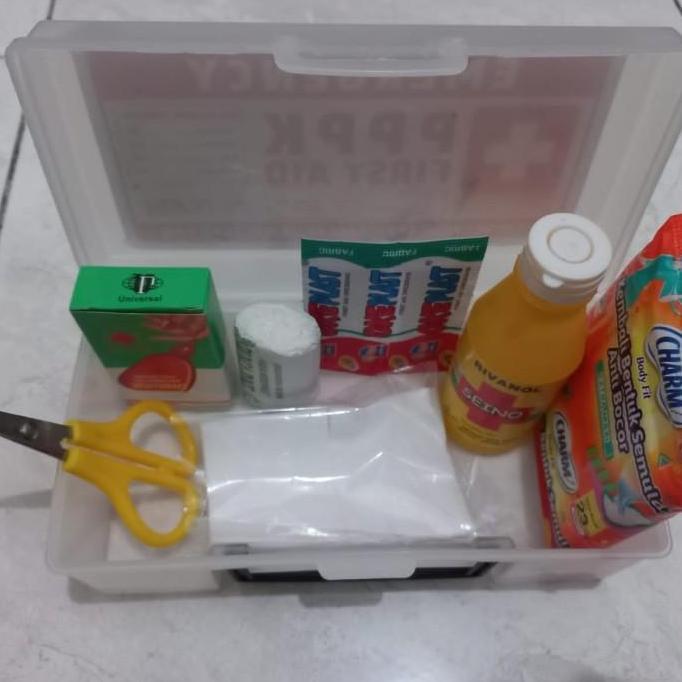 Kotak P3K box plastik lengkap dengan isi