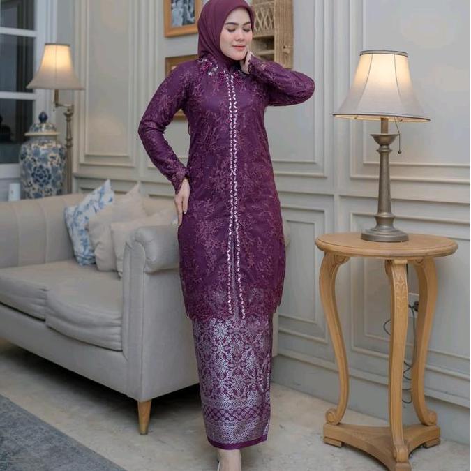 COD- TUNIK KEBAYA TILE PAYET BUTIK-KEBAYA MODERN (( FREE HIJAB ))kebaya  songket WANITA COCOK UNTUK 