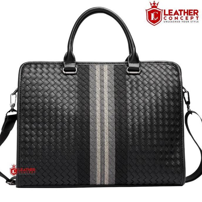 Leather Concept SAMUEL Tas Selempang Kulit Pria Tas Kerja Kulit Cowok Tas Kerja Pria Hitam VS