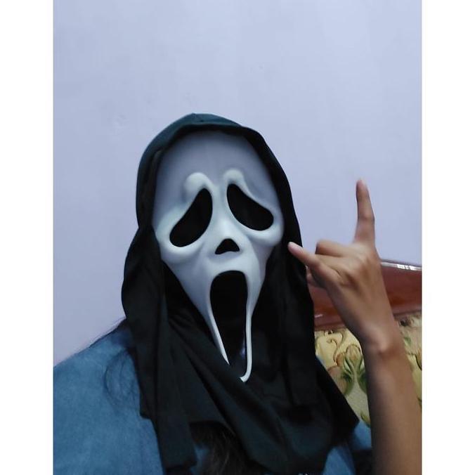Topeng Scream skull tengkorak hantu haloween cosplay kostum