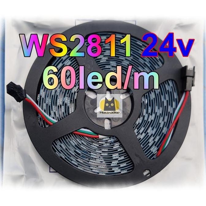 Led strip rgb ws2811 24v 5m 300led Indoor ip30 PCB tebal