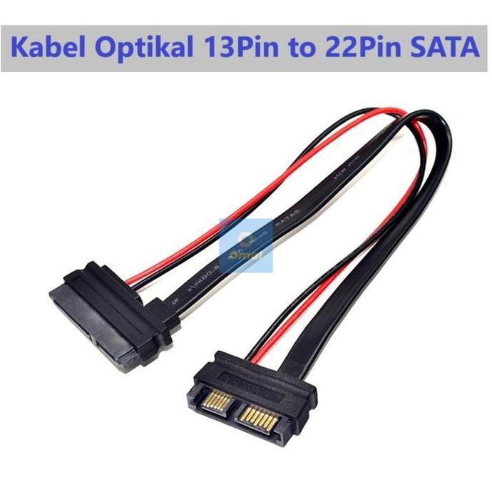 Kabel Optical Drive Cable ATA 22Pin 7+15 Female to Slimline SATA 13Pin 7+6 Male