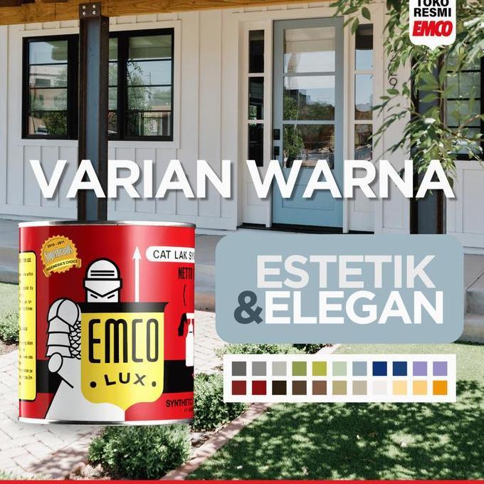 Warna Estetik & Elegan Emco Lux Cat Kayu & Besi 1kg Gloss Finish Cat Pagar & Pintu Rumah