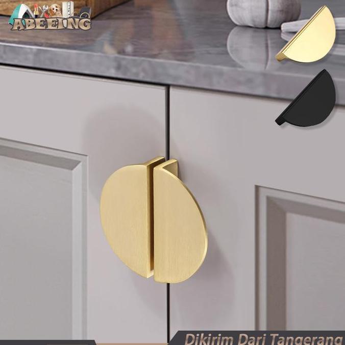 FKINAPE Tarikan Bulat Lemari Gold Handle Lemari Handle Bulat Lemari Handle Pintu Setengah Lingkaran 
