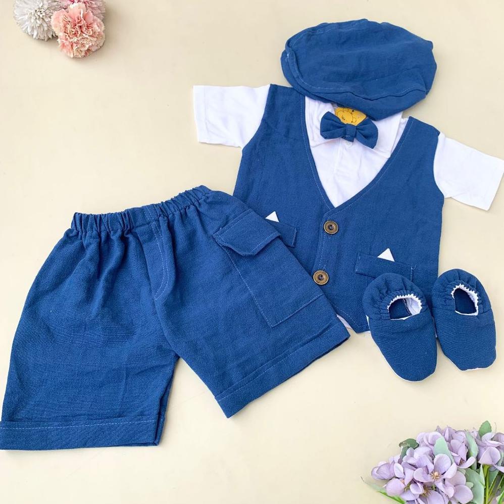 Promo Bulan Ini Quebeecloth Baju Bayi Laki Laki 0 6 Bulan Bayi Newborn Setelan Bayi Cowok Rompi Pest
