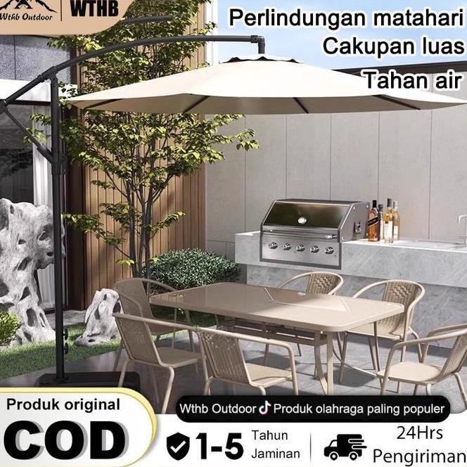 WthbPayung Taman Tenda Lipat Payung Ruangan Cafe Payung Teduh Matahari Umbrella Pelindung Bulat Deng