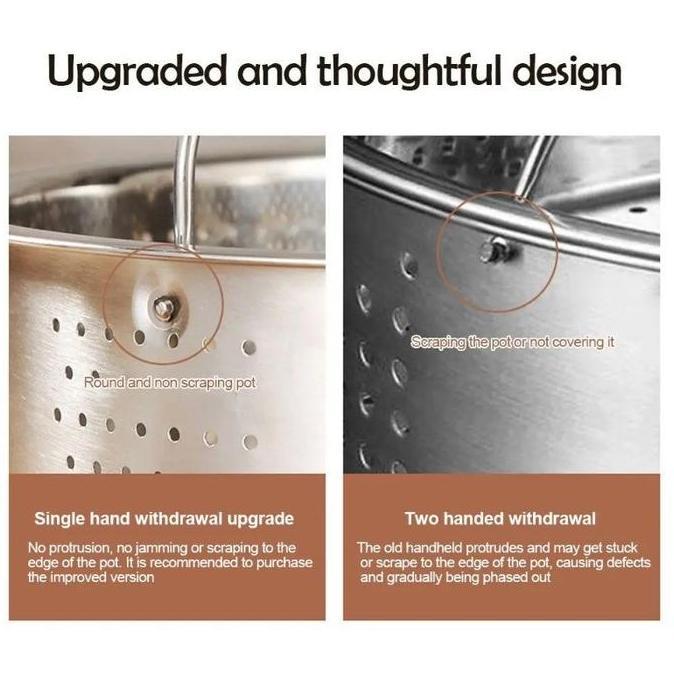 Kuteka- 304 Tatakan Kukusan Nasi Stainless Steel Tebal Keranjang Kukus Stainless Steel Keranjang Tat