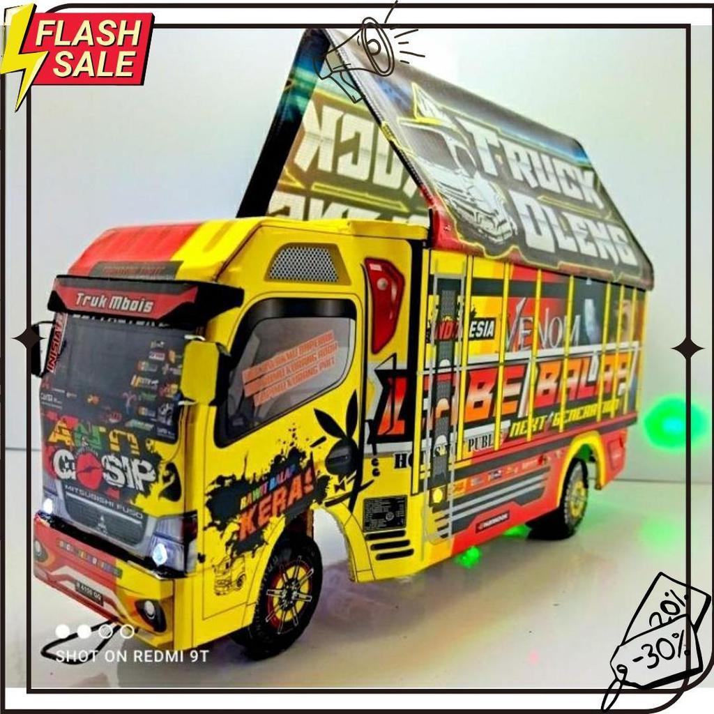 Truk Oleng Miniatur Triplek Led Aman Anak Termurah