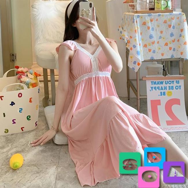 Daster Longgar Piyama Daster Longgar Piyama Panjang Gaun Dress Korea Pakaian