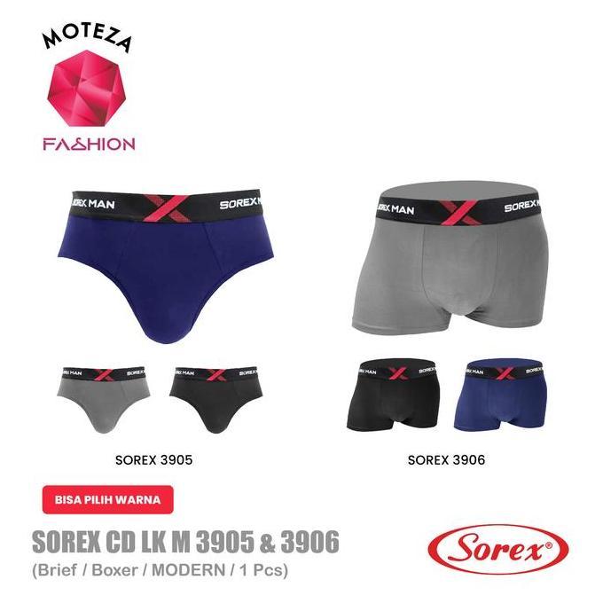 Veshje- Sorex Cd Lk M 3905 ; 3906 | Celana Dalam Pria | Brief Boxer Trunk Sport | 1 Pcs | Bisa Pilih